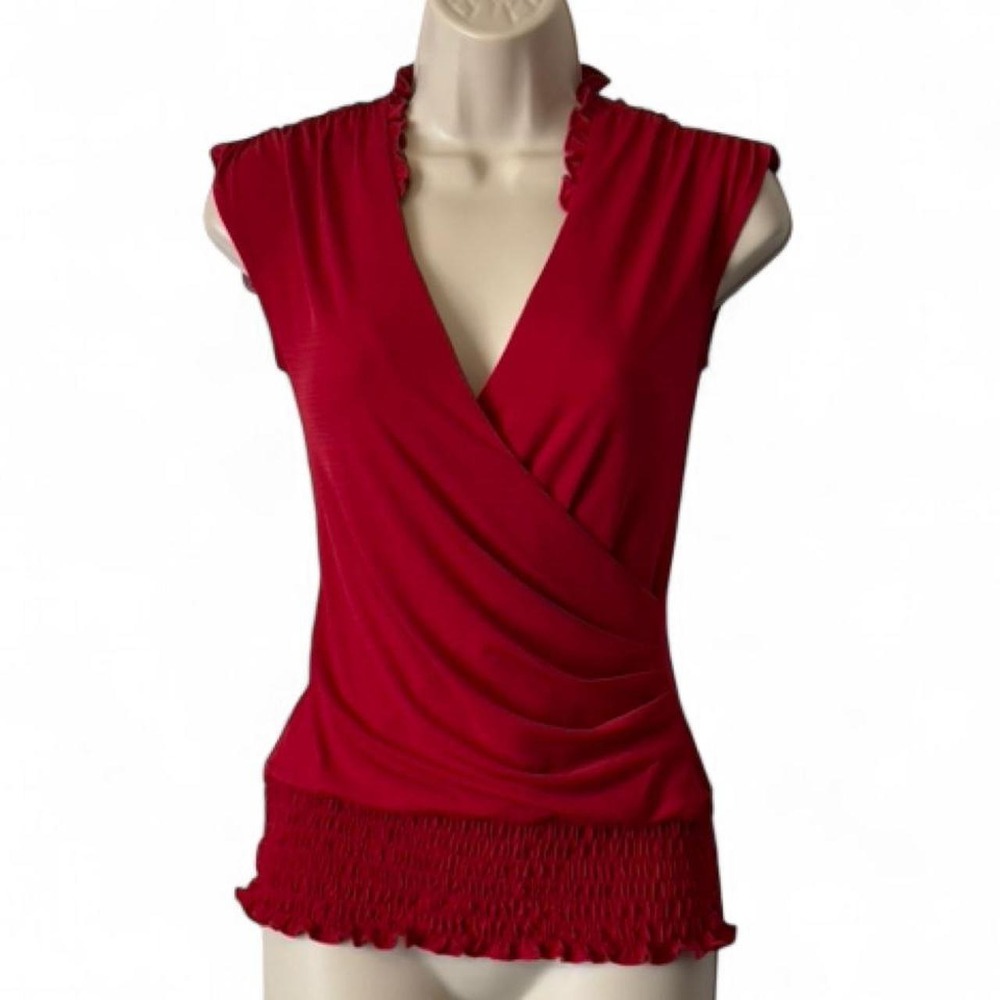 Vintage Y2K XOXO Red Sleeveless Wrap‎ Top, Women's Size S